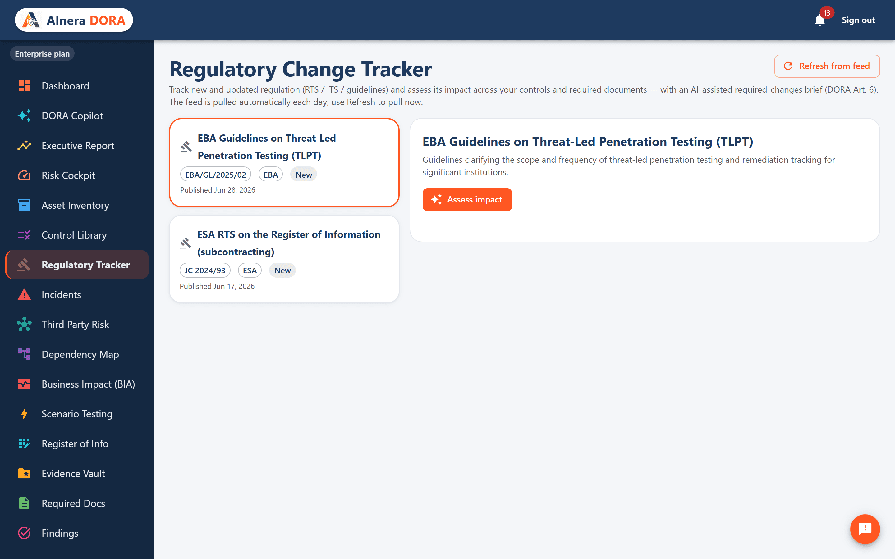 Regulatory Change Tracker — RTS/ITS eşlemesi